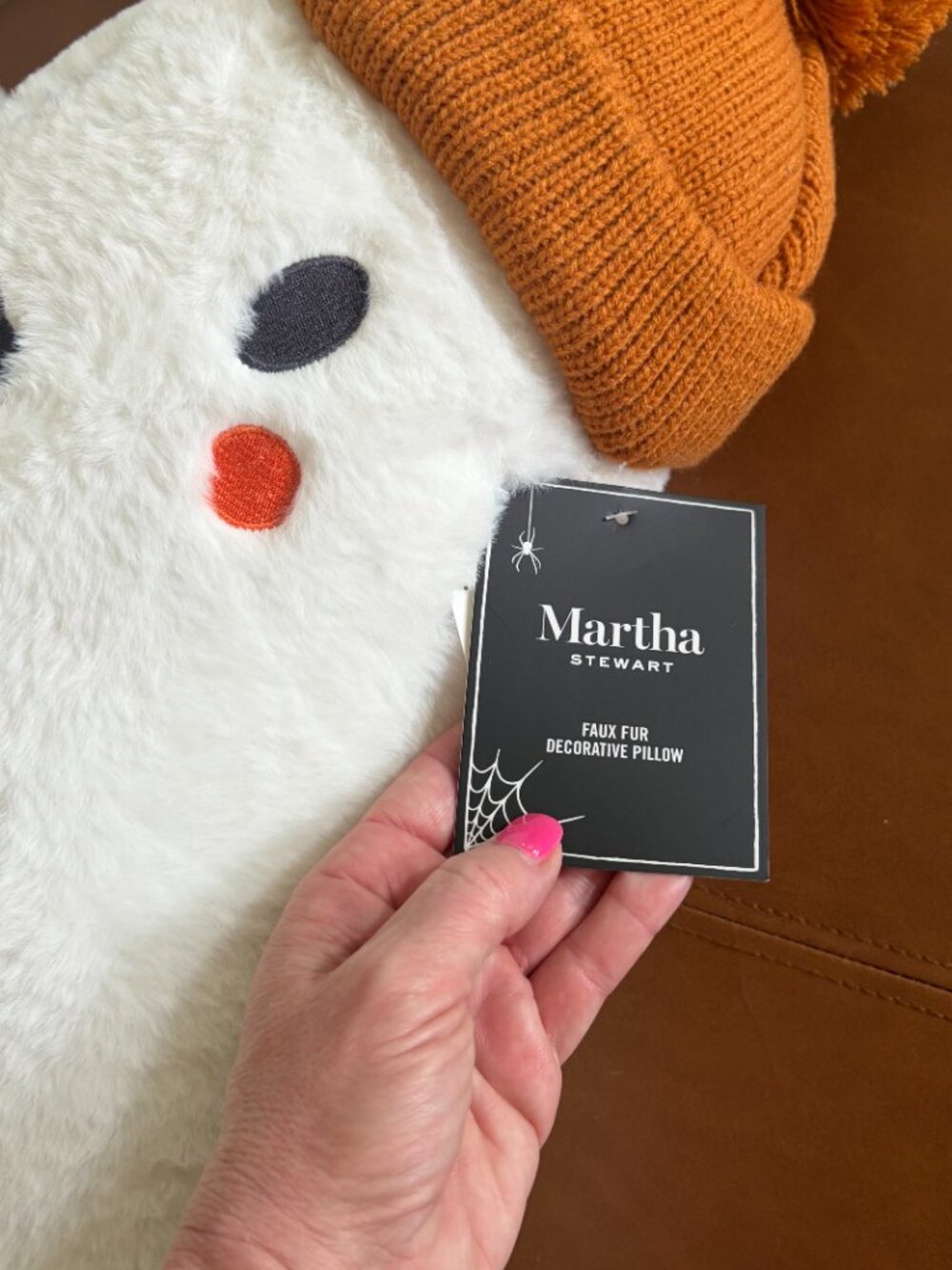 Martha Stewart Pumpkin Latte Ghost Pillow NWT Halloween decor TikTok Viral cute - Picture 3 of 7